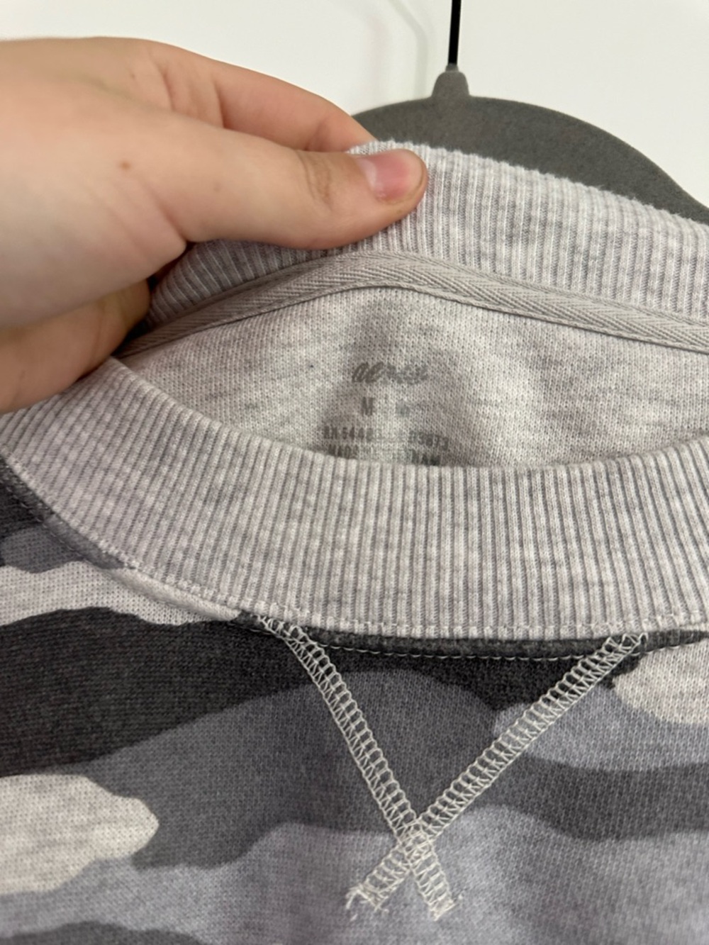Aerie Gray Camo Crewneck Sweatshirt - Picture 2 of 3